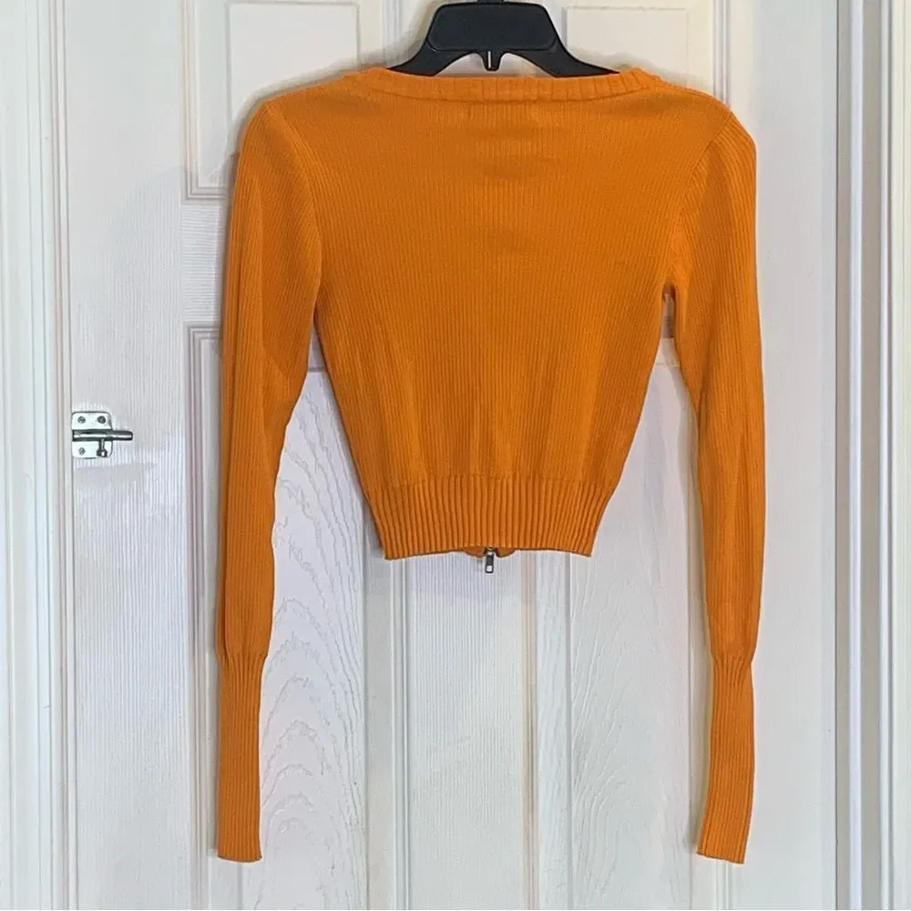 I.AM.GIA Thea Orange Knit Sweater Cropped Size Small - Picture 6 of 12